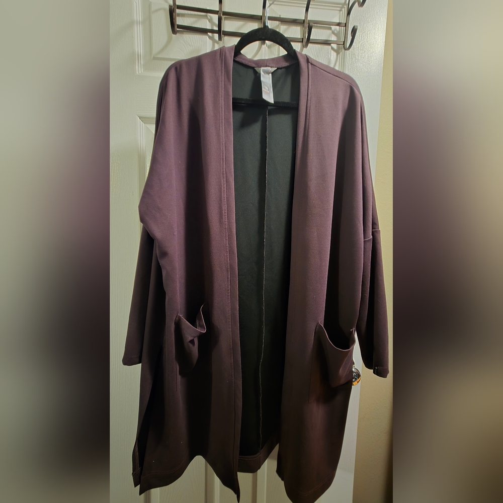 Purple Open Front Cardigan